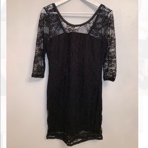 Black lace dress - 3/4 sleeve